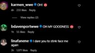 WWE stars responded to the picture, with Nia Jax sending a dare (Credit: Rhea Ripley's Instagram)